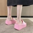 画像11: Square head slope heel platform sandal slippers  スクエアヘッドスロープヒール厚底プラットホームサンダル  スリッパ (11)
