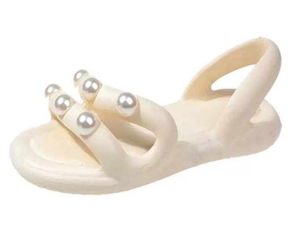 画像1: pearl soft bottom sandal slippers  パール付きソフトボトムサンダル  スリッパ (1)