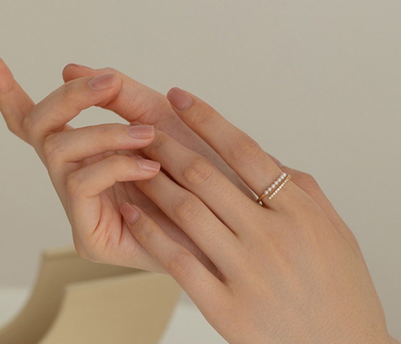 画像3: pearl zircon index finger ring パール&ジルコニアインデックスフィンガーリング指輪 (3)