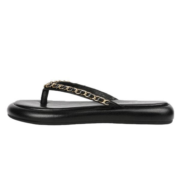 画像1: chain flat tongs sandal sslippers  チェーン付きフラットトングサンダル  スリッパ (1)