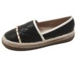 画像1: women's quilting camellia embroidery espadrille slip-on flat shoes  Pumps　キルティングレザーカメリア刺繍フラットエスパドリーユパンプス　 (1)