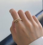 画像2: pearl zircon index finger ring　パール＆ジルコニアインデックスフィンガーリング指輪 (2)