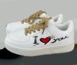 画像2: Men's I LOVE YOUHeart LACE-UP SNEAKERS shoes 　ユニセックス男女兼用I LOVE YOUハートレザーレースアップ スニーカー カジュアル シューズ (2)