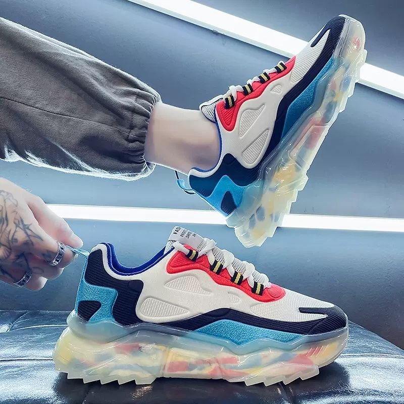 画像5: Men's Men's Air Cushion colorful LACE-UP SNEAKERS shoes  ユニセックス男女兼用エアークッションカラフルカラーレースアップ スニーカー カジュアル シューズ (5)