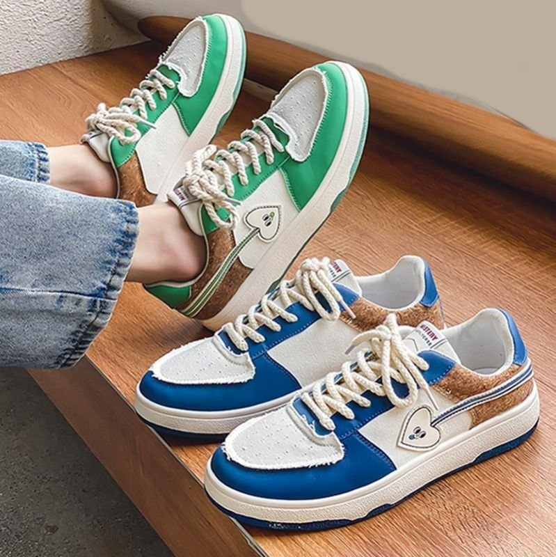 画像4: Men's casual smile heart print LACE-UP SNEAKERS shoes  ユニセックス男女兼用スマイルハートレースアップ スニーカー カジュアル シューズ (4)