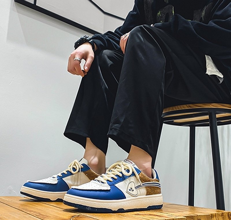 画像6: Men's casual smile heart print LACE-UP SNEAKERS shoes  ユニセックス男女兼用スマイルハートレースアップ スニーカー カジュアル シューズ (6)