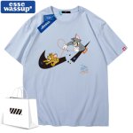 画像7: 23 Tom and Jerry Broken swoosh Tshirts  ユニセックス 男女兼用 トムとジェリートム＆ジェリー ブロークン スウォッシュ プリント Tシャツ (7)
