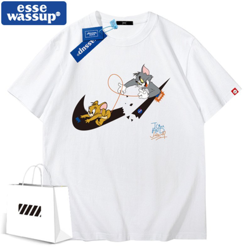 画像3: 23 Tom and Jerry Broken swoosh Tshirts  ユニセックス 男女兼用 トムとジェリートム&ジェリー ブロークン スウォッシュ プリント Tシャツ (3)