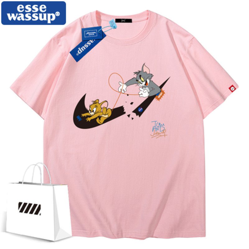 画像5: 23 Tom and Jerry Broken swoosh Tshirts  ユニセックス 男女兼用 トムとジェリートム&ジェリー ブロークン スウォッシュ プリント Tシャツ (5)