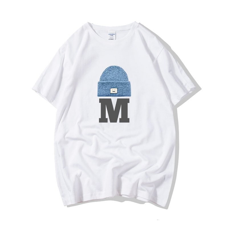 画像2: Smile knit cap & M logo Print Tshirts  ユニセックス 男女兼用 スマイルニットキャップ&Mロゴプリント Tシャツ (2)