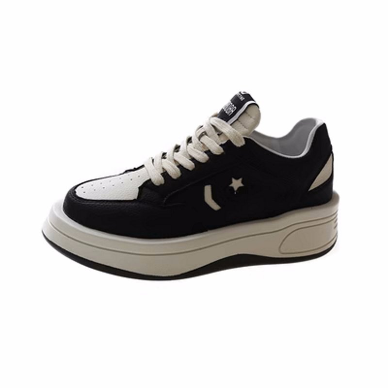 画像4:  Unisex Mens HIGH CUT & LOW CUT STAR LEATHER lace-up sneakers  ユニセックス メンズ男女兼用スターモチーフエンブレムレザーレースアップ スニーカー (4)