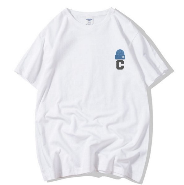 画像1: Knit cap & C logo Print Tshirts  ユニセックス 男女兼用 ニットキャップ＆Cロゴプリント Tシャツ (1)