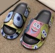 画像3: spongebobasymmetric  flat sandals slippers 　男女兼用ユニセックス スポンジボブ非対称プリントサンダル  スリッパ (3)