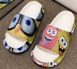 画像7: spongebobasymmetric  flat sandals slippers 　男女兼用ユニセックス スポンジボブ非対称プリントサンダル  スリッパ (7)