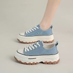 画像15: Women's  Thick bottom canvas lace-up sneakers 　厚底キャンバスレースアップスニーカー (15)
