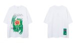 画像6: flower embroidery Short Sleeve T-shirt 　ユニセックス 男女兼用フローラル刺繍半袖Tシャツ (6)