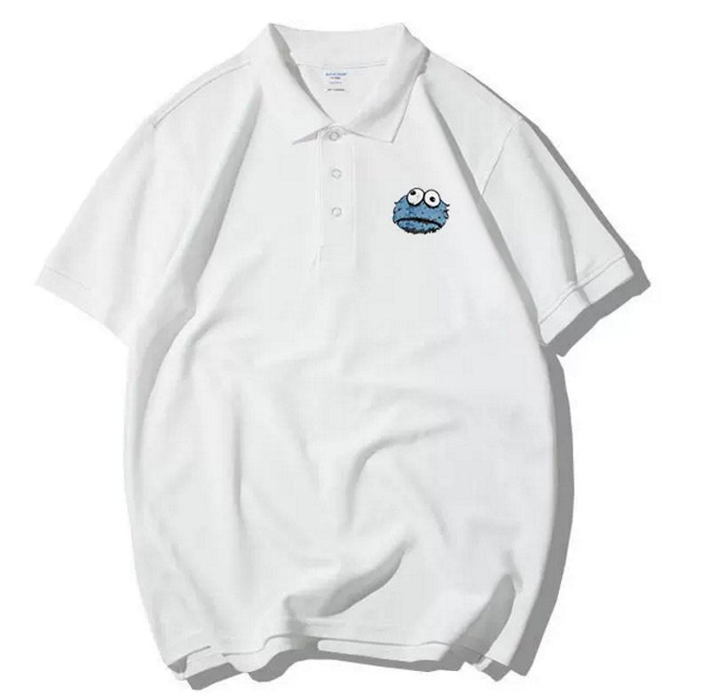 画像2: sesame street cookie monster polo shirt   ユニセックス 男女兼用セサミーストリートクッキーモンスター ポロシャツ半袖 Tシャツ (2)