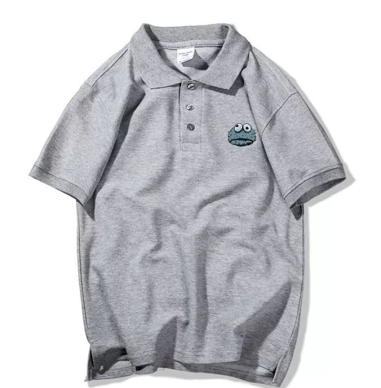 画像4: sesame street cookie monster polo shirt   ユニセックス 男女兼用セサミーストリートクッキーモンスター ポロシャツ半袖 Tシャツ (4)