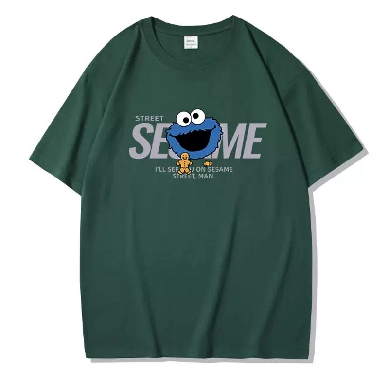 画像5: Sesame Street print Print Tshirts  ユニセックス男女兼用  セサミーストリート&スマイル半袖 Tシャツ (5)