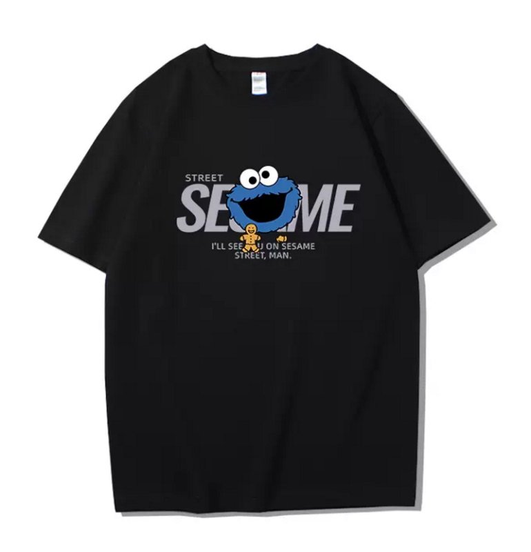 画像3: Sesame Street print Print Tshirts  ユニセックス男女兼用  セサミーストリート&スマイル半袖 Tシャツ (3)