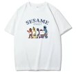 画像2: Sesame Street and Friends & surfboard Print Tshirts 　ユニセックス男女兼用セサミーストリートと仲間たち＆ サーフボードプリント  半袖 Tシャツ (2)
