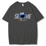 画像4: Sesame Street print Print Tshirts 　ユニセックス男女兼用  セサミーストリート＆スマイル半袖 Tシャツ (4)