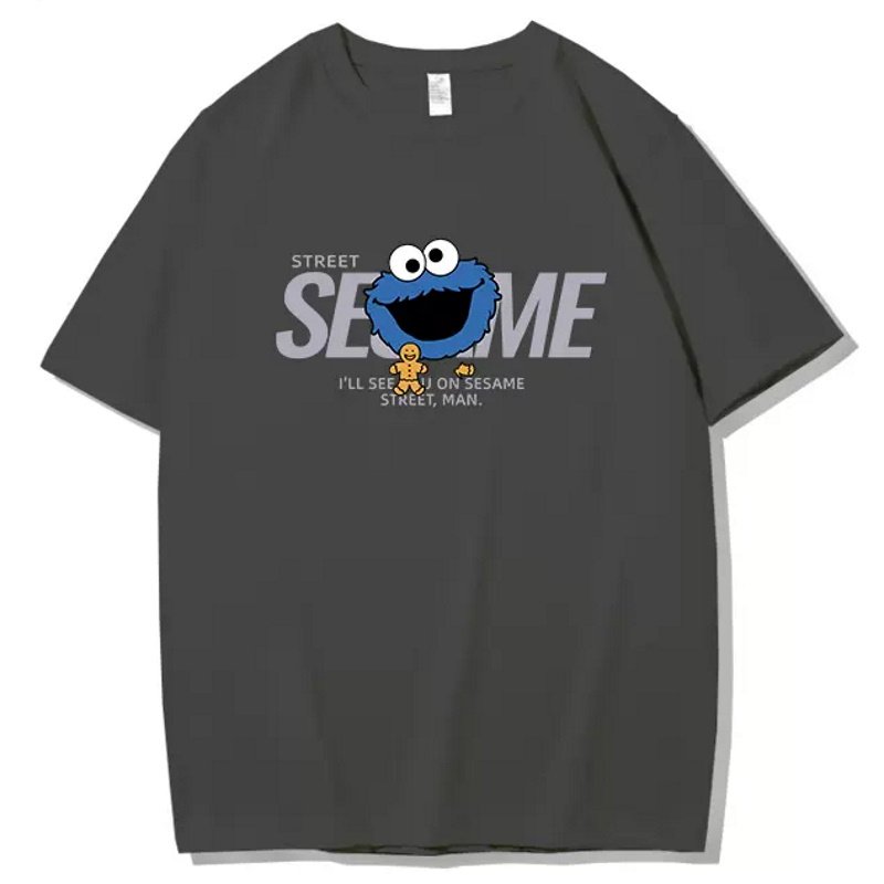 画像4: Sesame Street print Print Tshirts  ユニセックス男女兼用  セサミーストリート&スマイル半袖 Tシャツ (4)