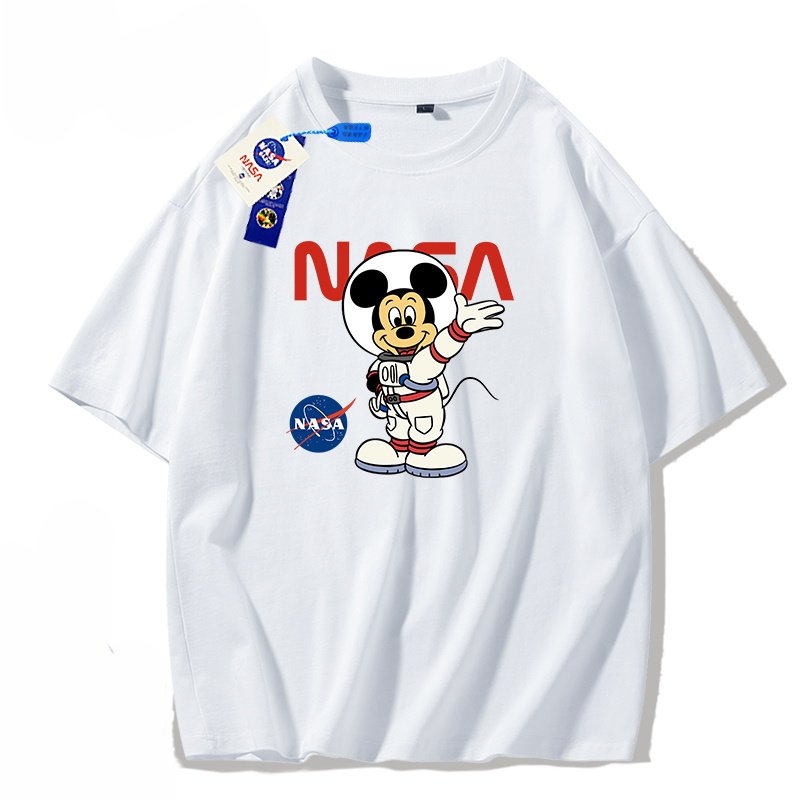 画像2: NASA x Astronaut Mickey Mouse print Print Tshirts 　ユニセックス男女兼用 NASAナサ×宇宙飛行士ミッキーマウス 半袖 Tシャツ (2)