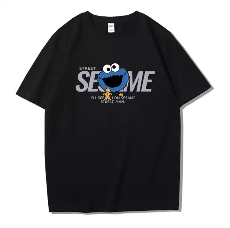画像2: Sesame Street print Print Tshirts  ユニセックス男女兼用  セサミーストリート&スマイル半袖 Tシャツ (2)