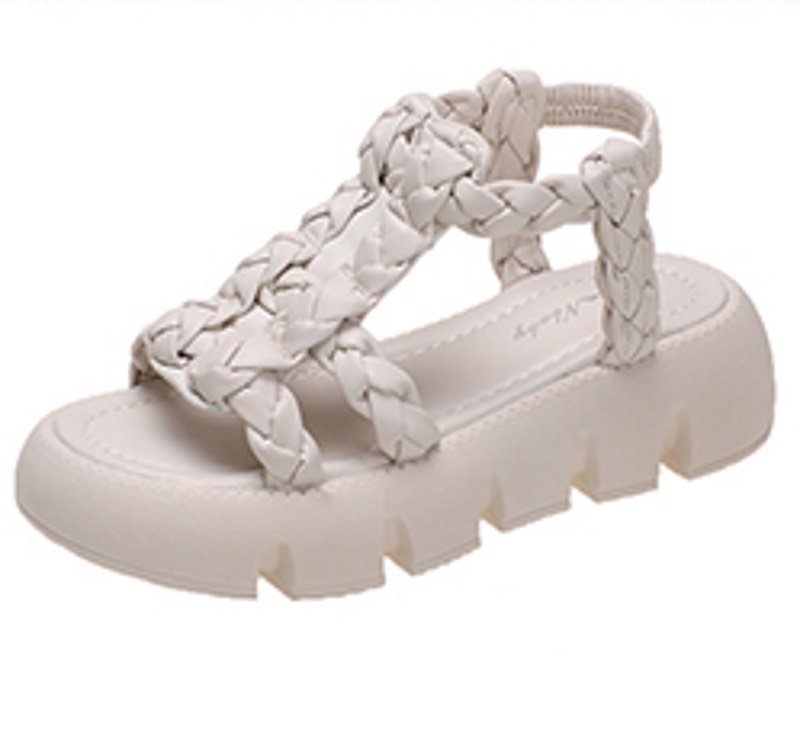 画像3: Leather mesh belt platform sandals slippers 　レザーメッシュベルト厚底プラットホームサンダル (3)