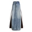 画像1: Denim contrast A-line long skirt　デニムコントラストAラインロングスカート  マキシ丈 (1)