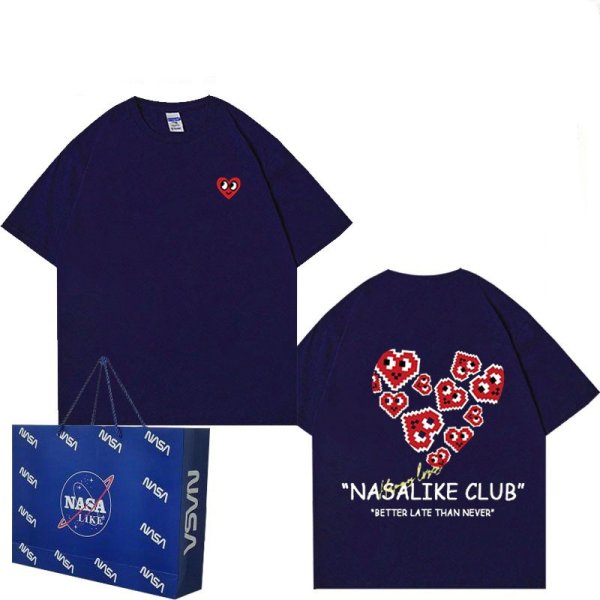 画像1: Heart Face x NASA Print Tshirts 　ユニセックス男女兼用ハートフェイス×ナサプリント  半袖 Tシャツ (1)