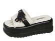 画像7: Leather  Quilted belt pong and platform sandals slippers 　レザーキルティングベルト厚底プラットフォームサンダル (7)