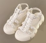 画像9: Leather mesh belt platform sandals slippers 　レザーメッシュベルト厚底プラットホームサンダル (9)
