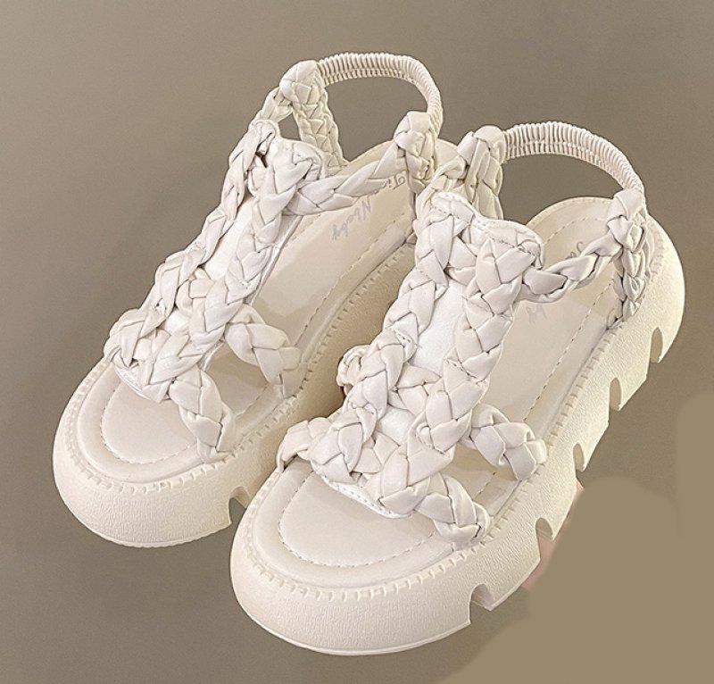 画像9: Leather mesh belt platform sandals slippers 　レザーメッシュベルト厚底プラットホームサンダル (9)