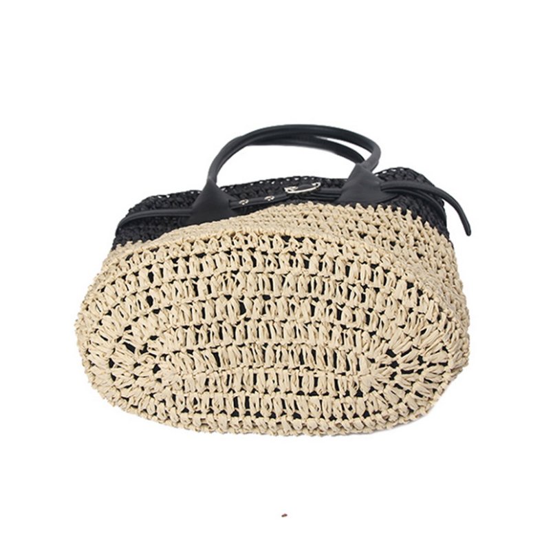 画像5: French style retro niche straw woven bag フレンチスタイルトートショルダー籠かごバッグバスケットバッグ (5)