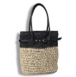 画像1: French style retro niche straw woven bag　フレンチスタイルトートショルダー籠かごバッグバスケットバッグ (1)