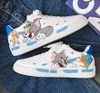 画像6:  Unisex Mens Tom & Jerry leather  lace-up sneakers  ユニセックス メンズ男女兼用トム＆ジェリートムとジェリーレザーレースアップ スニーカー (6)
