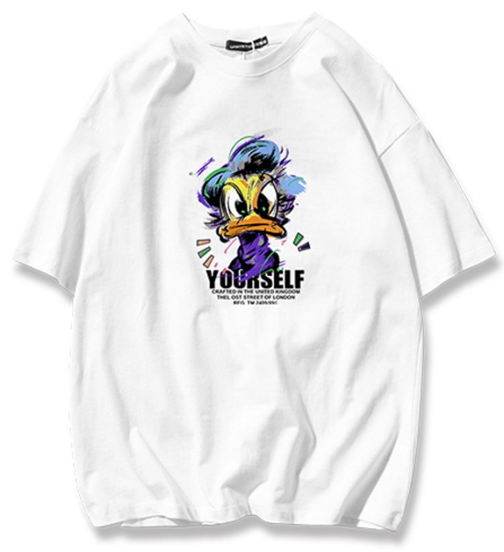 画像2: angry donald duck Print Tshirts  ユニセックス男女兼用アングリードナルドダックプリント  半袖 Tシャツ (2)