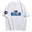 画像1: skier snoopy x nasa Print Tshirts 　ユニセックス男女兼用スキーヤースヌーピー×ナサNASAプリント  半袖 Tシャツ (1)