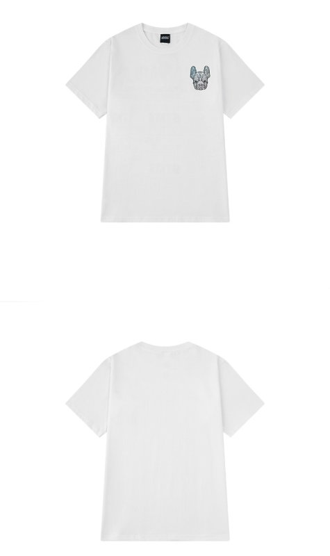 画像3: bulldog print Print Tshirts 　ユニセックス男女兼用ブルドッグプリント 半袖 Tシャツ (3)