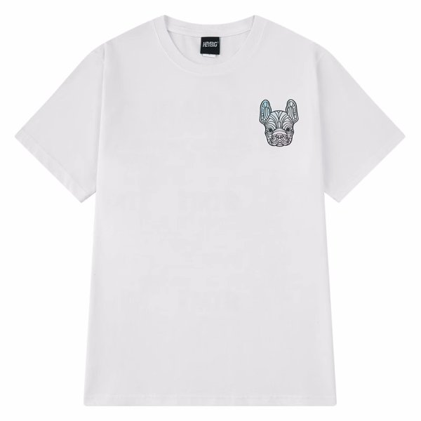 画像1: bulldog print Print Tshirts 　ユニセックス男女兼用ブルドッグプリント 半袖 Tシャツ (1)