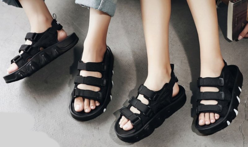 画像5: Flat Velcro Sport Sandals Slippers flip flops    男女兼用ユニセックスフラットベルクロサンダルフリップフロップサンダル ビーチサンダル (5)