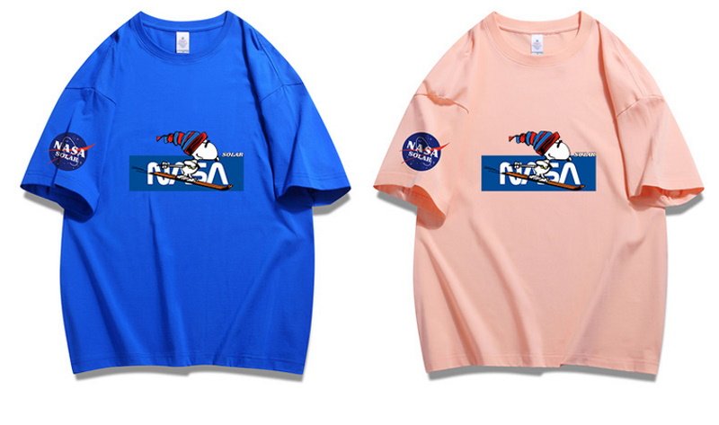 画像10: skier snoopy x nasa Print Tshirts 　ユニセックス男女兼用スキーヤースヌーピー×ナサNASAプリント  半袖 Tシャツ (10)
