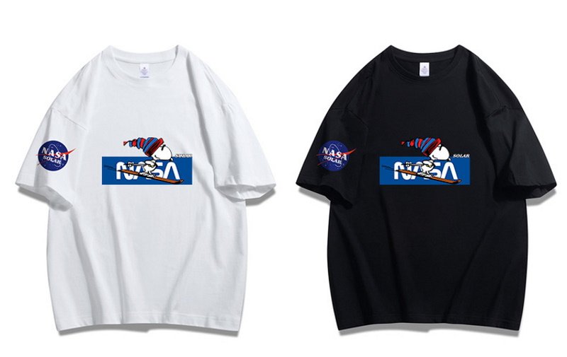 画像9: skier snoopy x nasa Print Tshirts 　ユニセックス男女兼用スキーヤースヌーピー×ナサNASAプリント  半袖 Tシャツ (9)