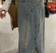 画像3: Denim Umbrella Old Washed Slit long skirt　デニムウォッシュド スリットロングスカート  マキシ丈 (3)