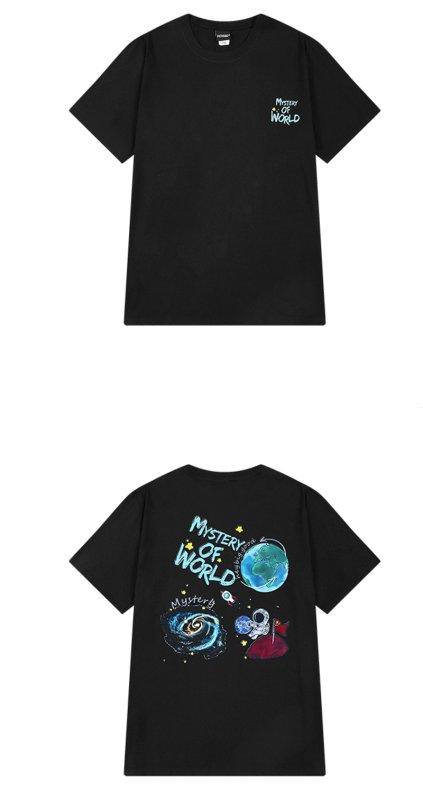 画像4:  space graphic paint Tshirts  ユニセックス男女兼用 宇宙グラフィックペイント 半袖 Tシャツ (4)