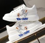 画像8:  Unisex Tom & Jerry Leather lace-up sneakers  ユニセックス メンズ男女兼用トム＆ジェリーレザーレースアップレザー スニーカー (8)