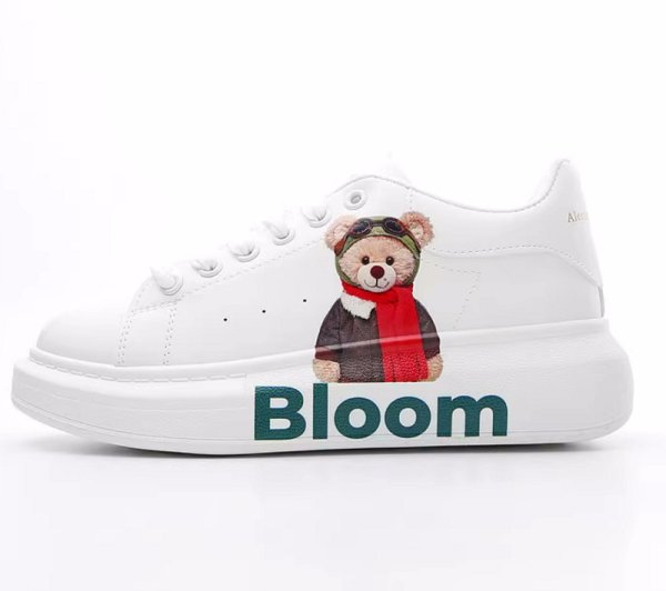 画像1:  Unisex BLOOM Bear lace-up sneakers  ユニセックス メンズ男女兼用ブルームベアレースアップレザー スニーカー (1)