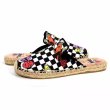 画像7: Women Damier & Comic Print espadrilles sandals slippers 　ダミエ＆コミックプリントエスパドリーユフラットサンダル 　スリッパ (7)